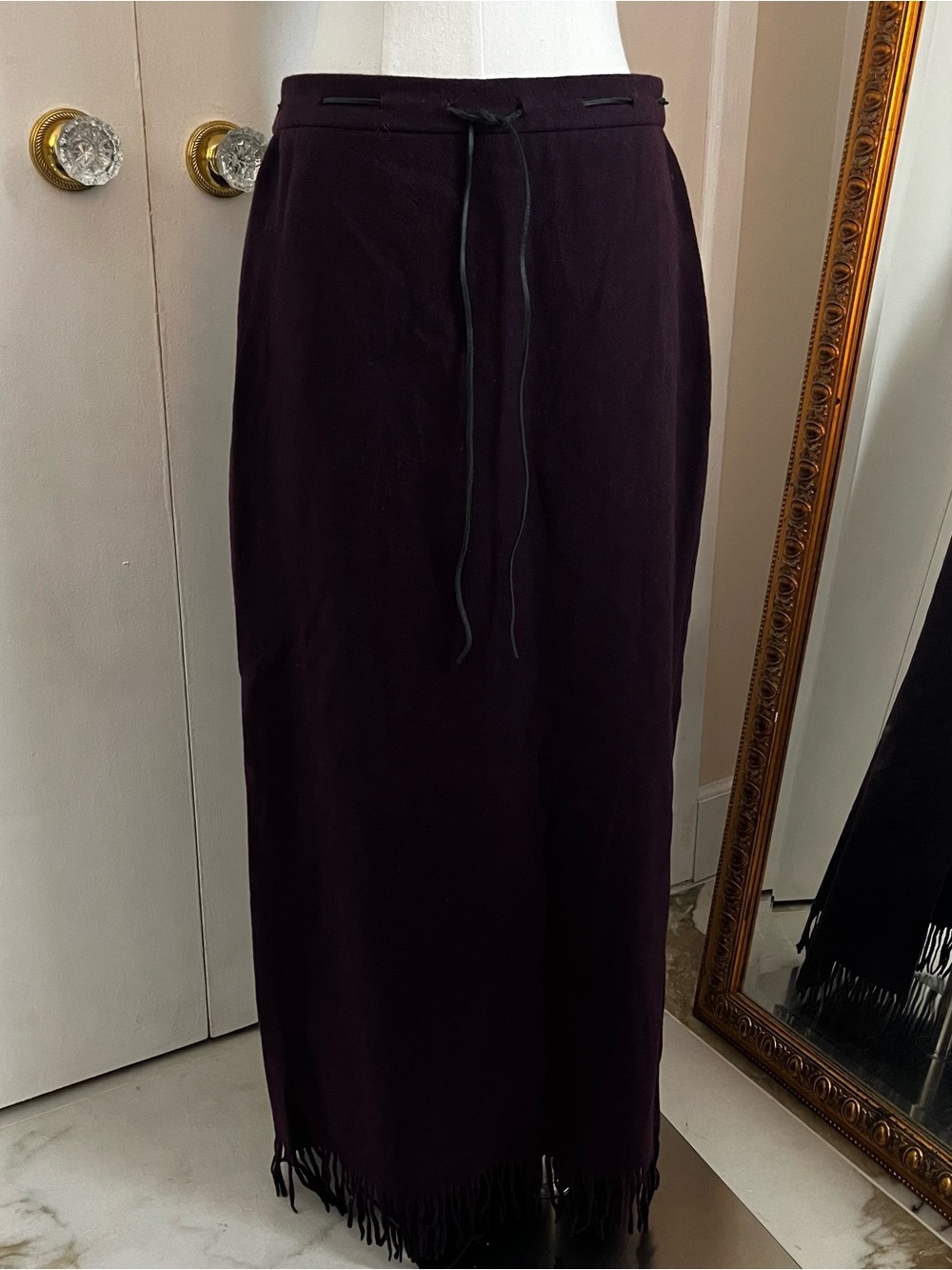 Vintage wool fringe skirt